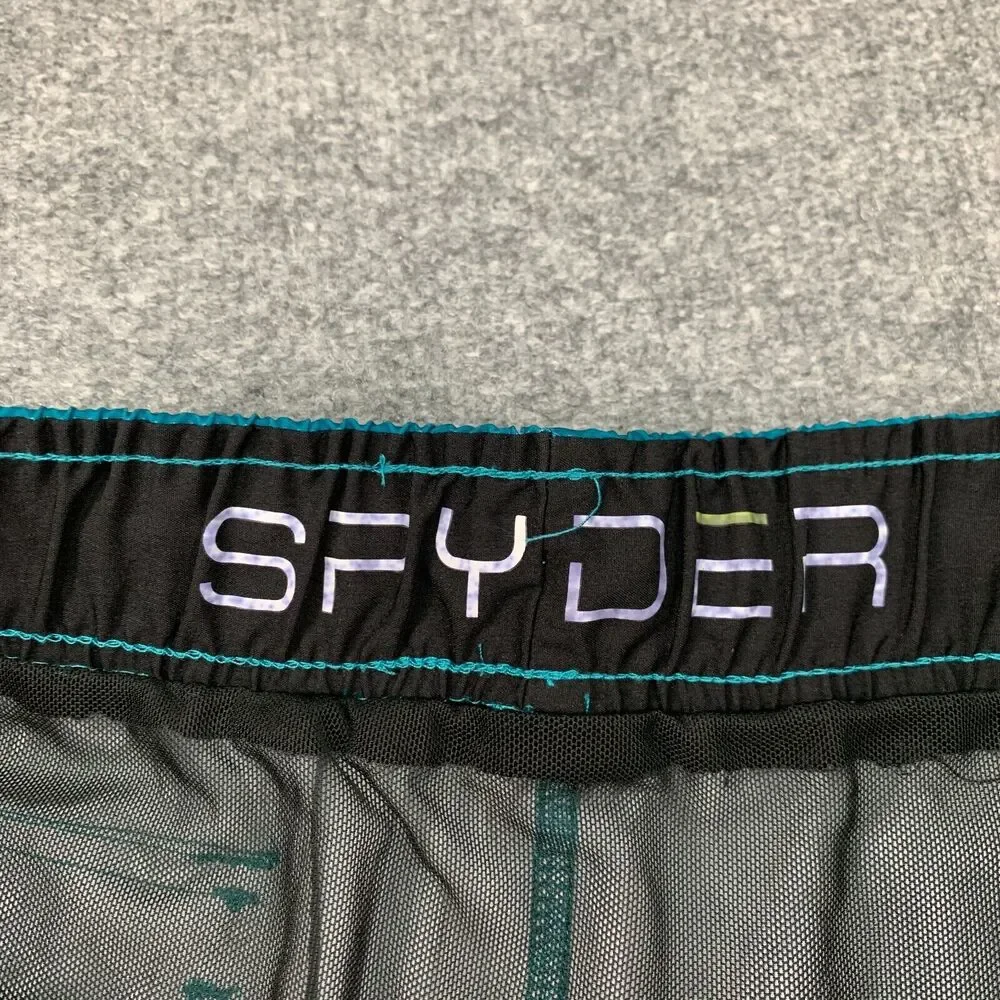 Spyder Swim Trunks Mens XXL 2XL Teal Brief Lined Drawstring Tie Beach Shorts
